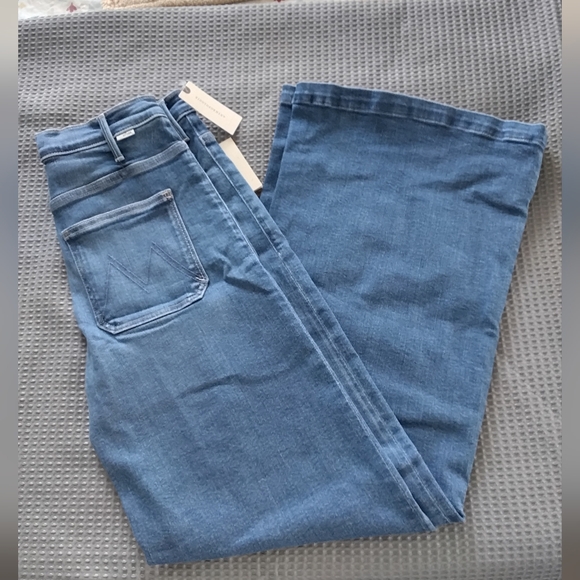 Anthropologie Blue Flare Jeans The Hustler Roller - Picture 11 of 12